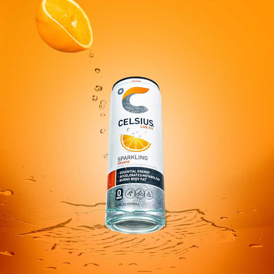 CELSIUS: Orange, with the orange falling in.