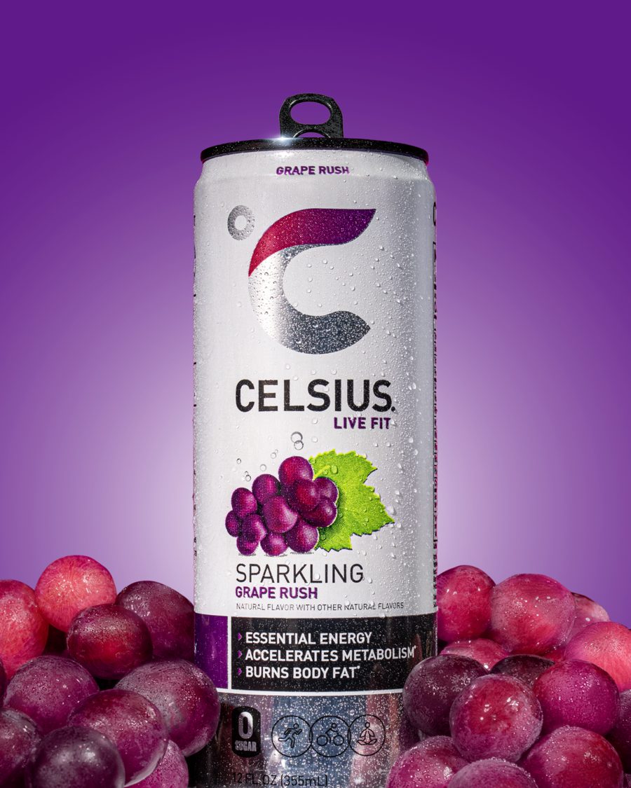 CELSIUS: Grape, on grapes.
