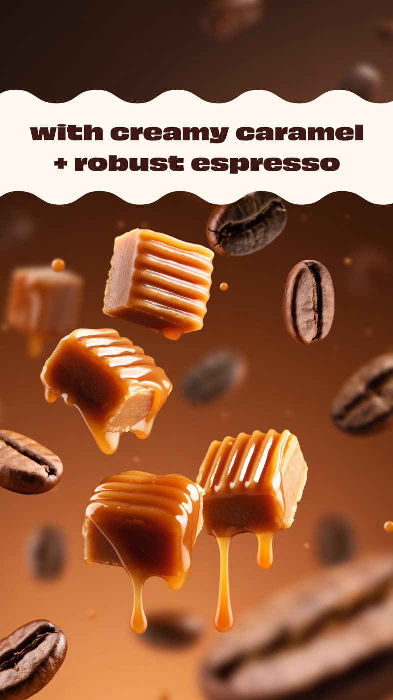 Premier Protein: Caramel and espresso, in the air.
